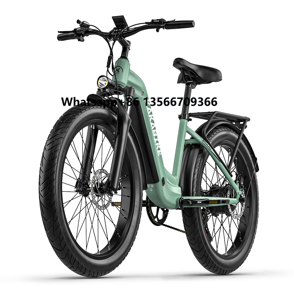

26 Inch Electric City Bicycle for Ladies 48v 17.5AH Rear Carrier Dual Suspension 7 Speed 30-50km/h Brushless Electronic 1000w