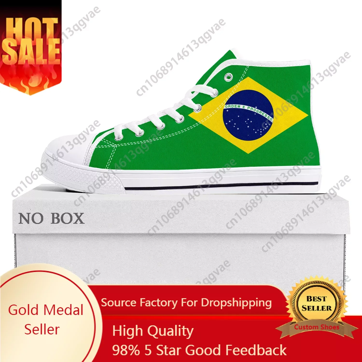 

Brazilian Flag High Top High Quality Sneakers Mens Women Teenager Canvas Sneaker Brazil Football Casual Couple Shoes Custom Shoe