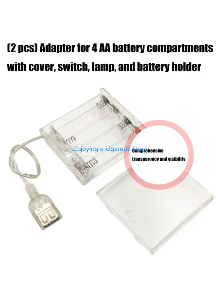 4 Slots Battery Case For LED Light Strips Includes Switchable And Secure Lid Y4QF
