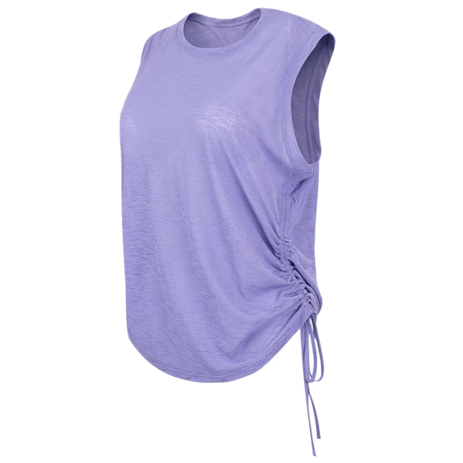 Women's Cooling Slub Fabric Sleeveless Yoga Cover Up Drawstring Hem Flattering Fit for Pilates Gym