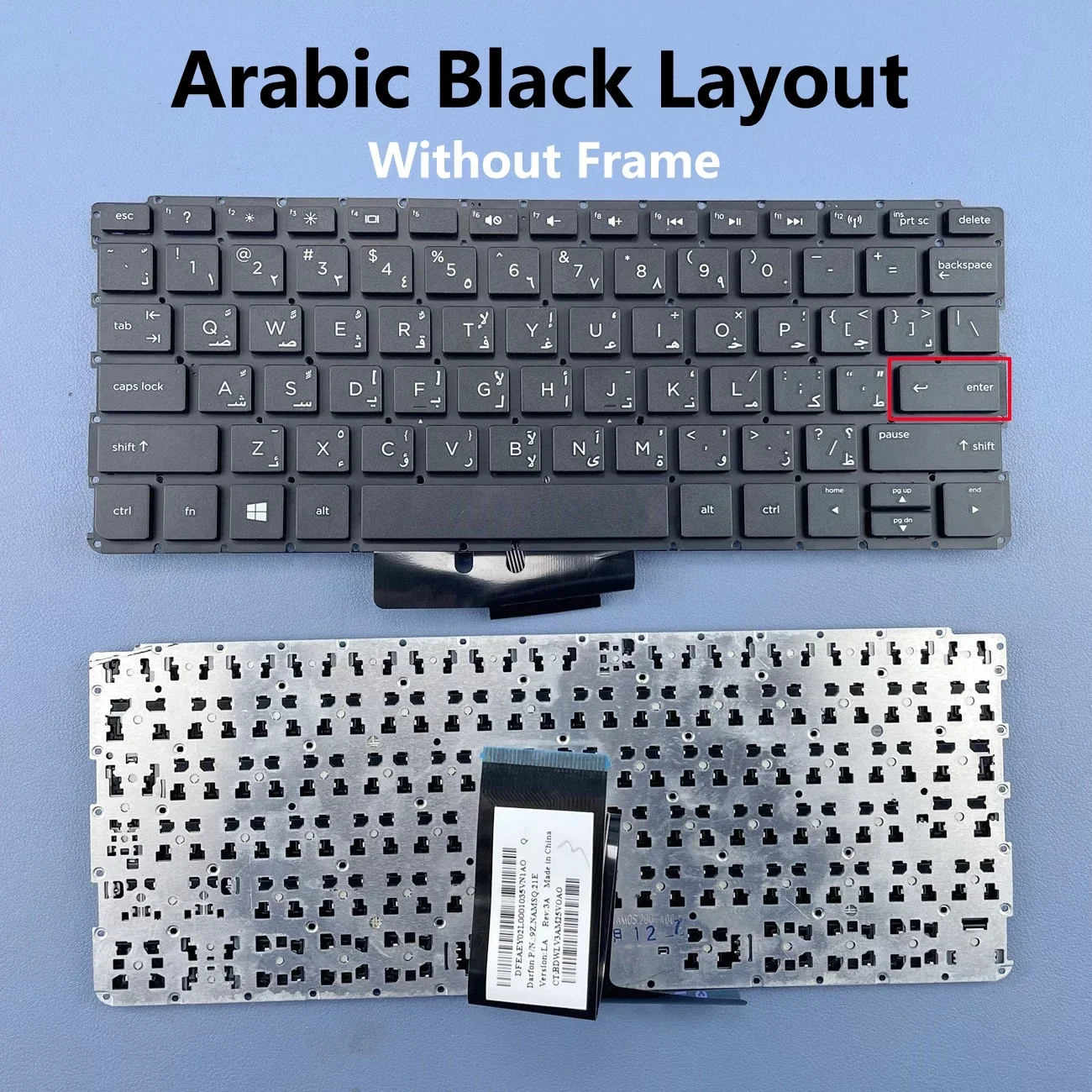 Latin Arabic Keyboard Laptop For HP Pavilion 10 10-E Series TouchSmart 10 10-E Series 9Z.NAMSQ.201 CS2SQ US Black Without Frame