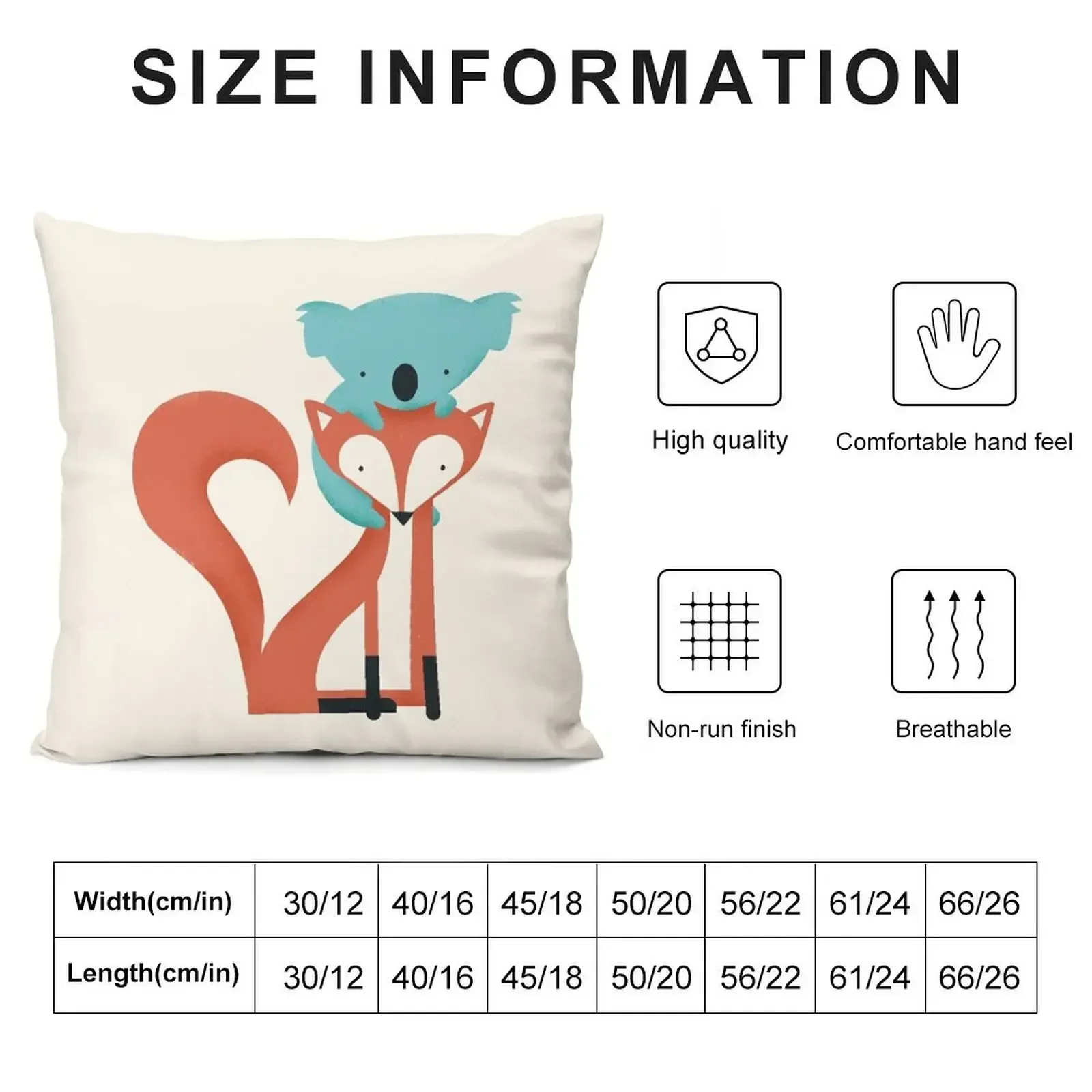 Fox & Koala Throw Pillow Cushion Child Pillowcases Cushion Covers Sofa pillow