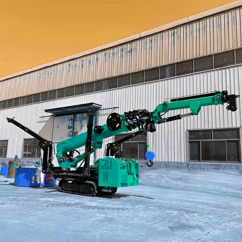 3 Ton Spider Crane Construction Remote Control Diesel Electric Spider Crane Fly Jib Articulating Arm Mini Spider Crane for Spain