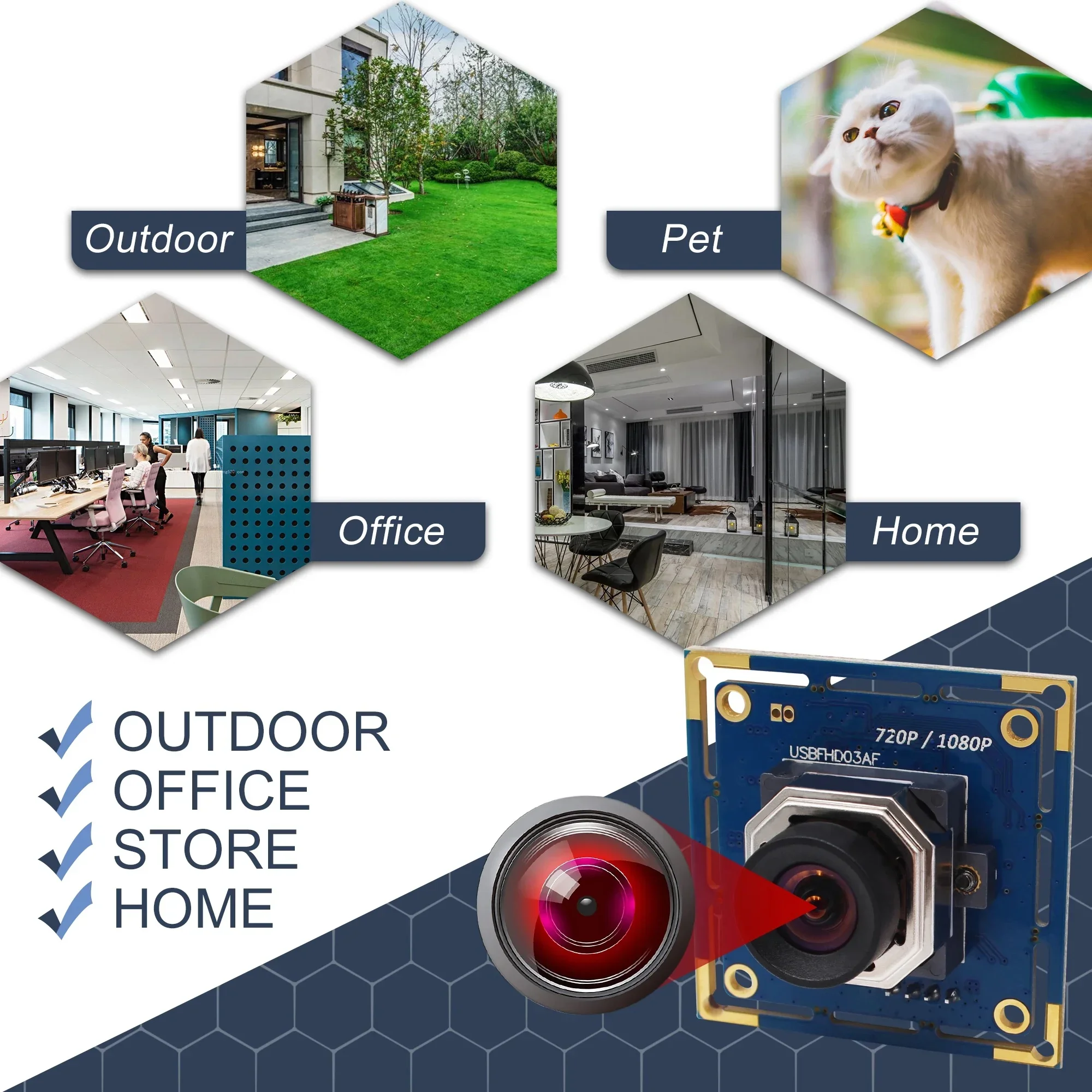 ELP 2MP Autofocus USB Camera Module 100degree Wide Angle Lens 30/60/120FPS High Speed USB Webcam for Robot/Machine Vision