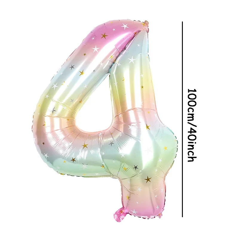 1 Stück 40-Zoll-Regenbogen-Digitalfolienballon mit Farbverlauf und Sternen aufgedruckt für Geburtstagsfeiern, Jubiläen, Feiertage – Detail 10