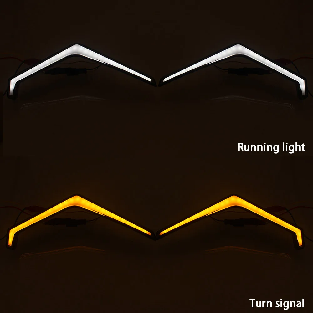 2 Pcs LED Fang Accent Light Turn Signal Lamps Front Light Assembly For Polaris RZR XP 1000 Turbo Trail 2019-2025