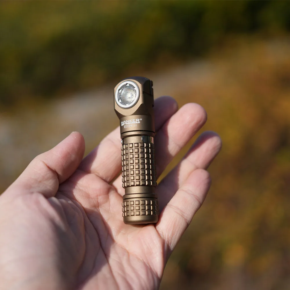 Mankerlight E03H III Sand Color 1200 lumens Palm Size EDC LED Flashlight