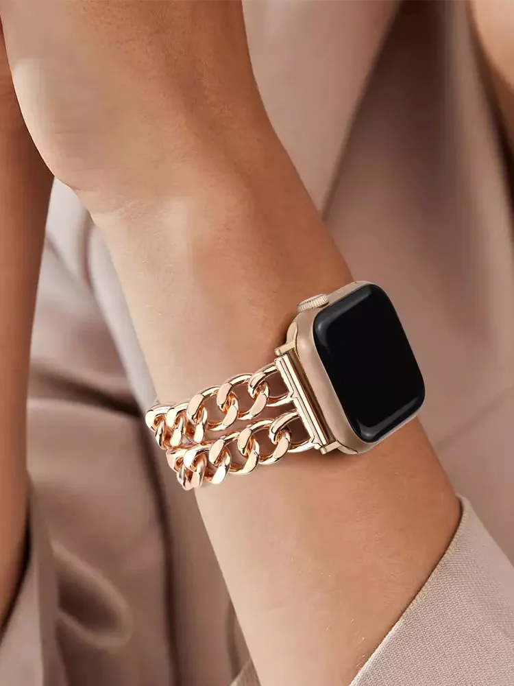 

Браслет-звено для Apple Watch Band Ultra 2 49 мм 40 мм 44 мм 41 мм 45 мм Металлический ремешок из нержавеющей стали IWatch Series 9 8 7 SE 6 5 4 3