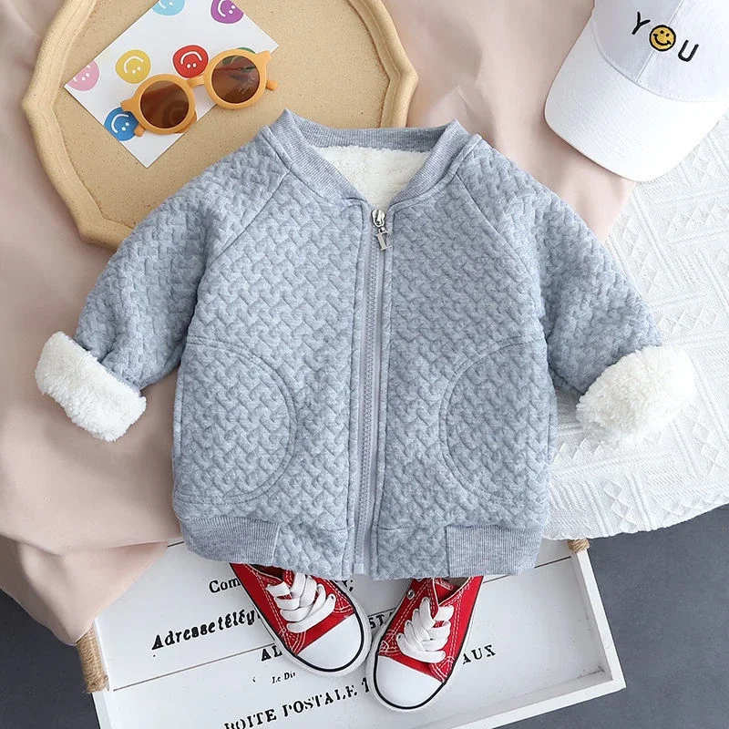 

New Autumn Winter Baby Girl Clothes Children Boys Fashion Thick Jacket Toddler Casual Cotton Costume Kids Coat Infant Sportswear