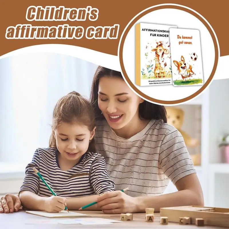 Empowering Cards For Kids 32 German Mindfulness Flash Cards Empowering Quotes Confidence Building Educational Toys Animal Theme