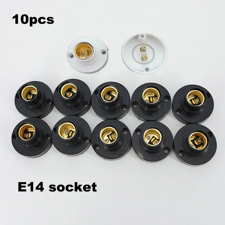 10PCS E14 Light Lamp Bulb Holder Base Fitting Screw Cap LED Light socket bulb e14 Lamp Fixing Adapter Converter 110v 220V