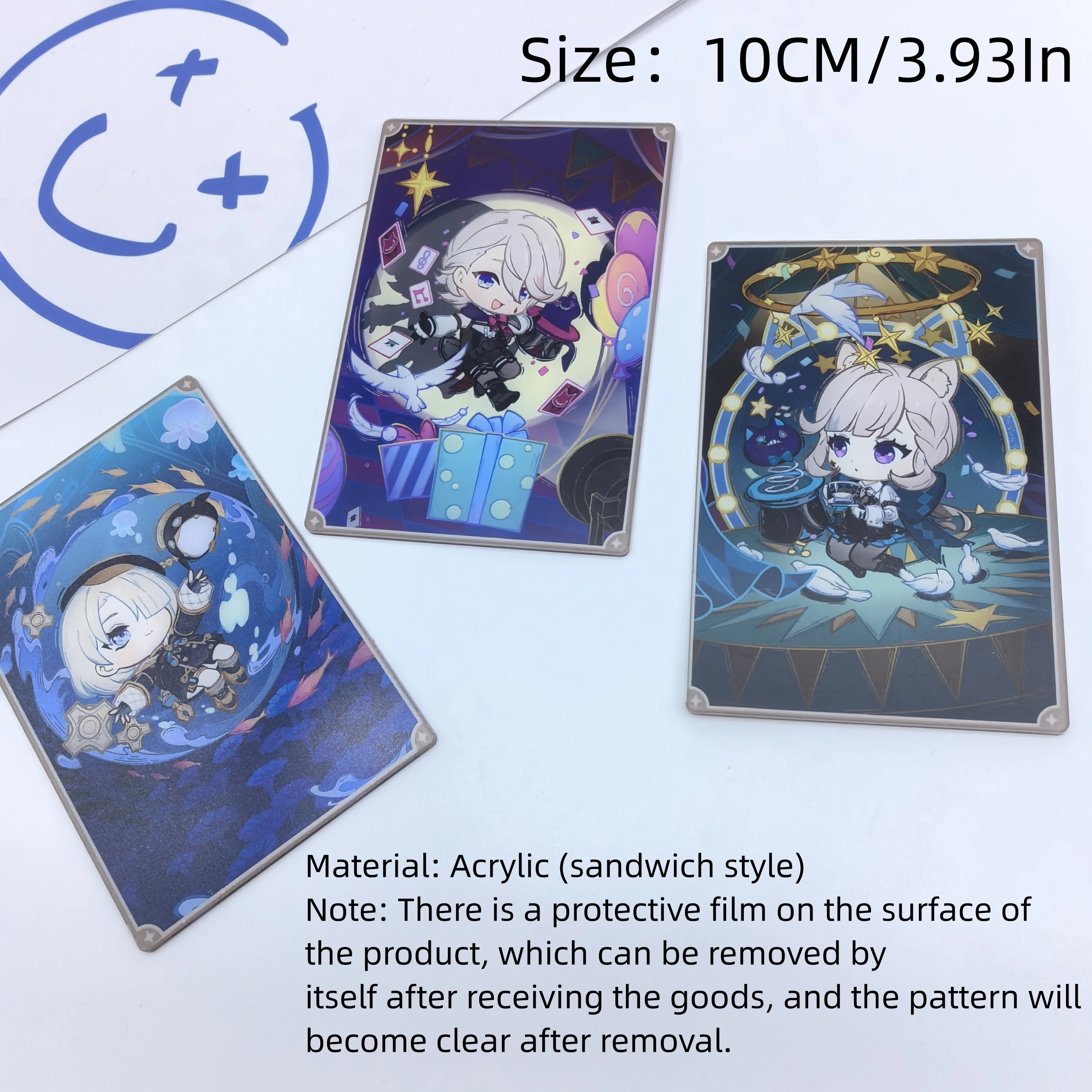 1Pc Anime Game Genshin Impact Furina Neuvillette Wanderer Acrylic Cards Double-Sided Printed Cards Beautiful Gift Standing Car