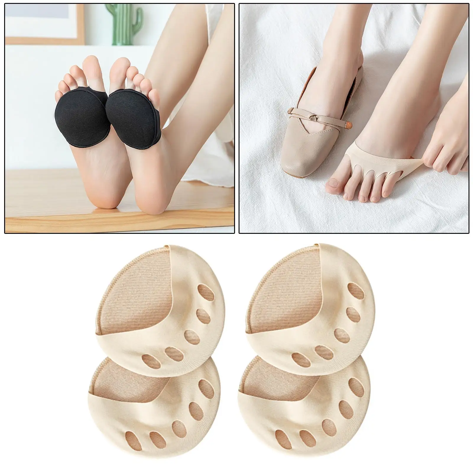 3-6pack Metatarsal Pads Cotton Ball of Foot Cushions Anti-Slip Insoles Support