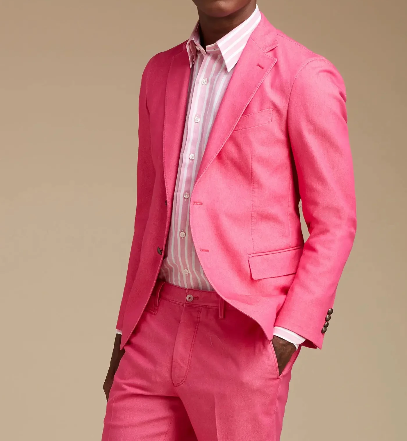 

2024 Romantic Pink Formal Wedding Elegant Men Suit Groom Tuxedo Prom Slim Fit Blazers Hombre High Quality Custom 2 Piece Set