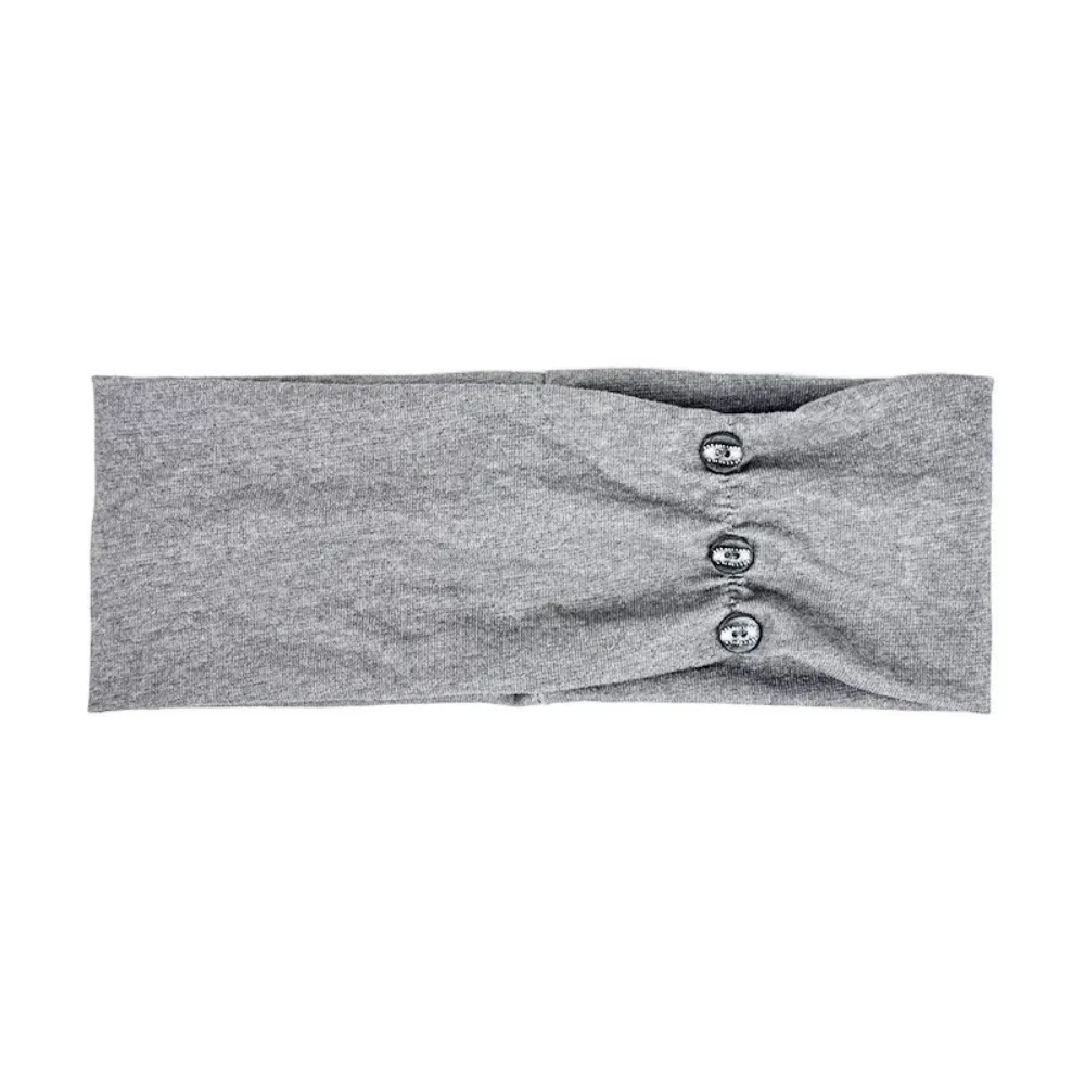 Sweet Cool Elastic Wide Button Headband Soft Pleated Women Headband Travel Outdoor Head Wrap Sport Hair Accessories