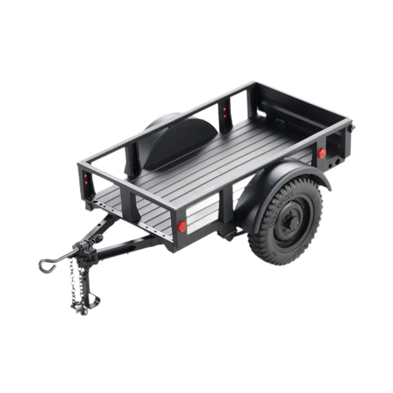 

RC Crawler Trailer Accessories Utility Trailer with Hitch for 1/12 1/18 RC Truck