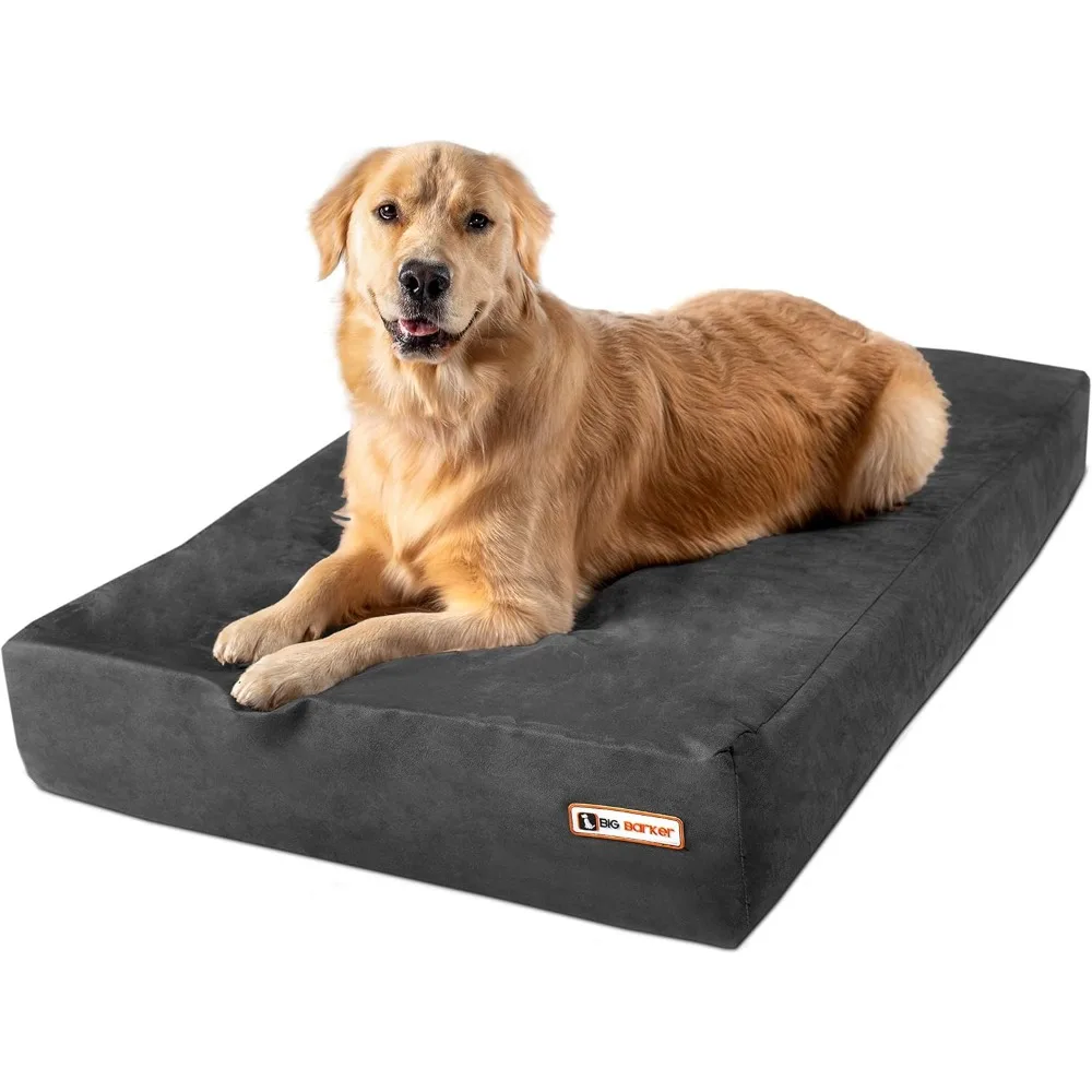 

Big Barker Sleek Orthopedic Dog Bed - 7” Dog Bed for Large Dogs w/Washable Microsuede Cover - Sleek Elevated Dog Bed