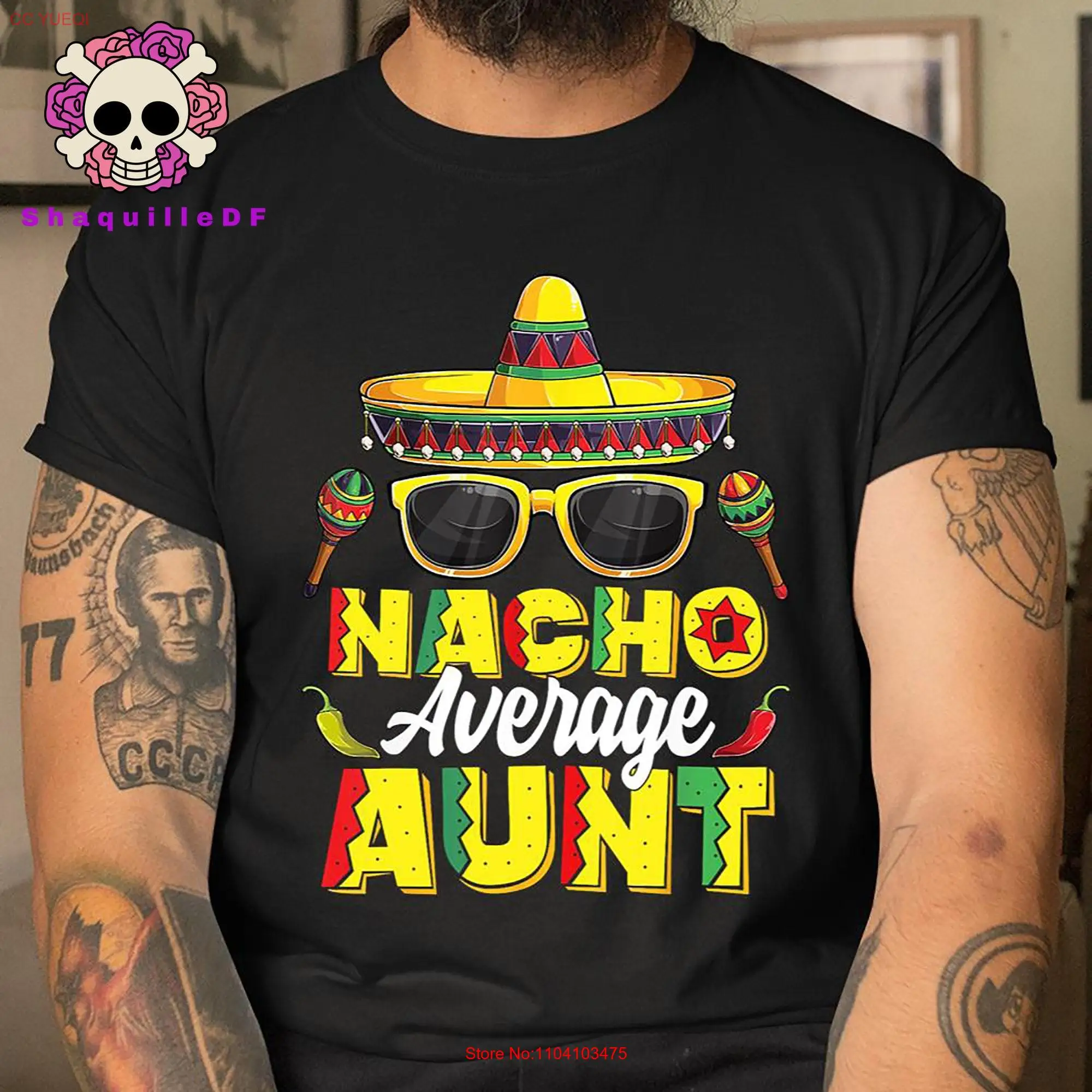 Nacho Average Aunt Cinco De Mayo Mexican Fiesta T Shirt Squad long or short sleeves