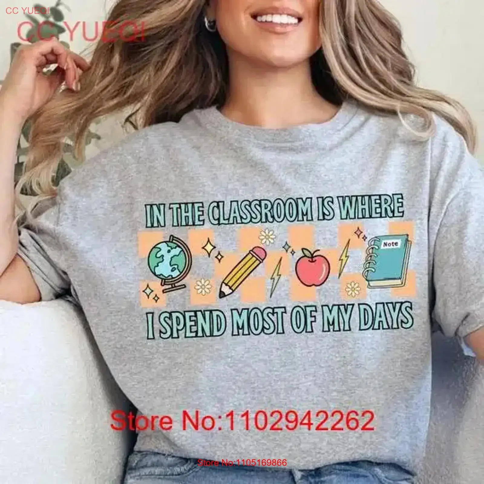 In The Classroom Is Where I Spend Most of My Days T Shirt vintage Washed Unisex designer clothes Versatile fashion Stretched