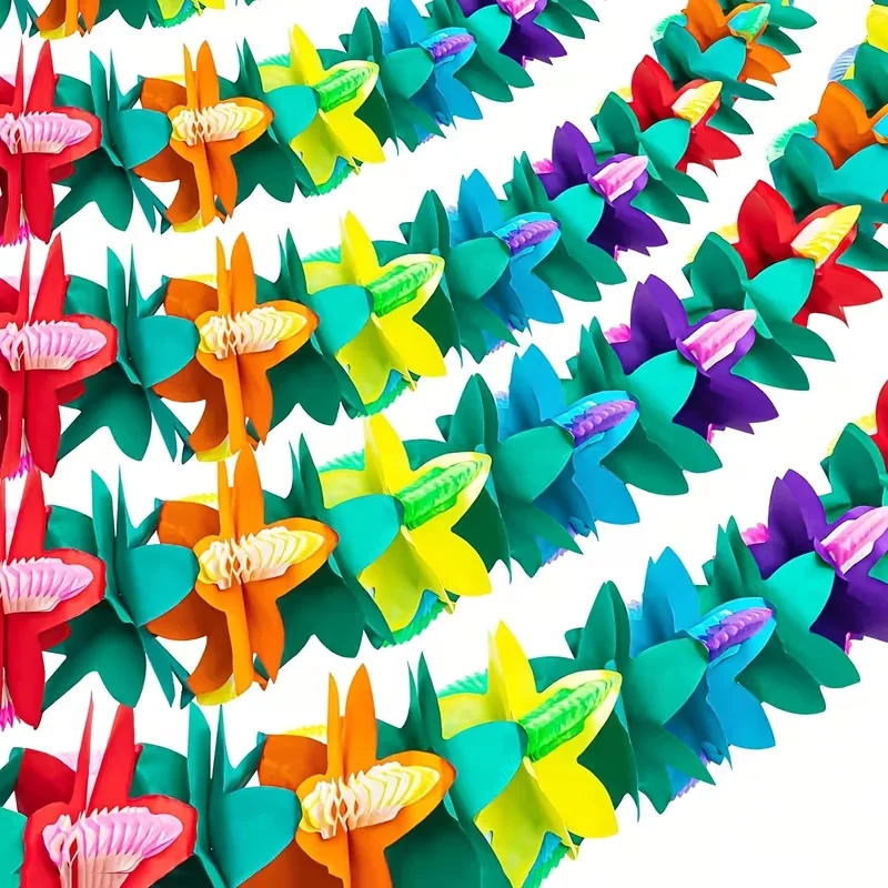 

1Pcs 3M Tropical Hibiscus Flower Garland for Hawaiian Summer Birthday Party Decoration Supplies Beach Wedding Hanging Ornament
