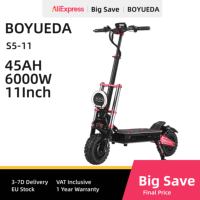 BOYUEDA S5 Adult EScooter 6000W Dual Motor Foldable E-Scooter 60V38AH 11” Tire Off-Road Electric Scooter