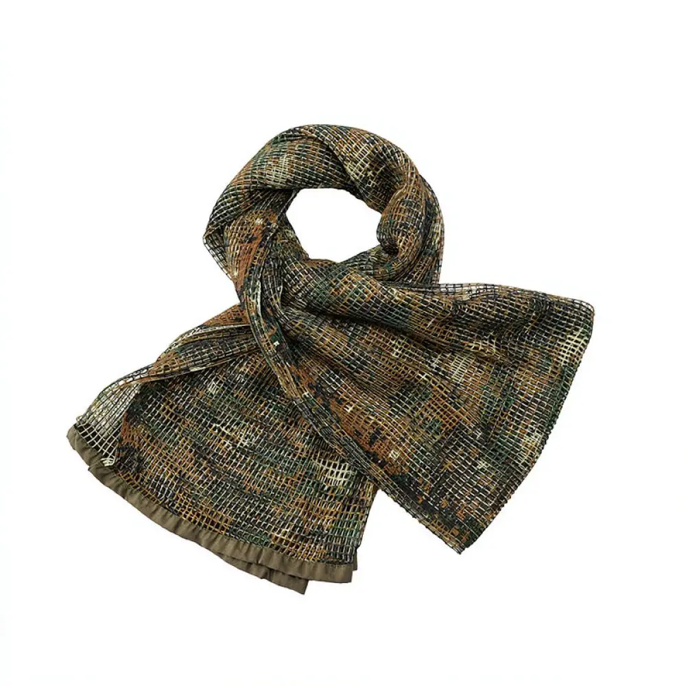 Outdoor Tactical Mesh Veil Scarf Camouflage Breathable Desert Hiking Hunting Headgear Neck Gaiter Wrap Mask Cover