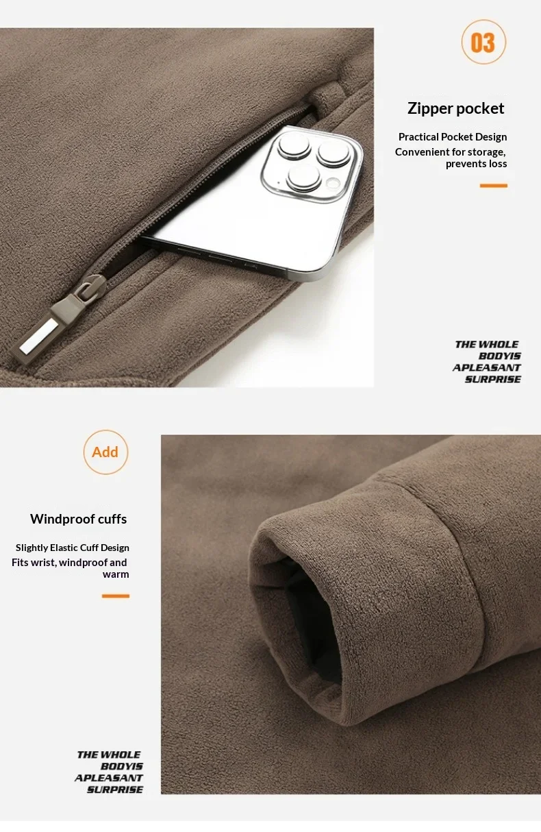 Dicke Fleece-Militärjacken für Herren, Herbst-Winter, warm, winddicht, lässige Parka-Mäntel, Streetwear, Vintage, schwere Oberbekleidung, Parkas – Detail 6