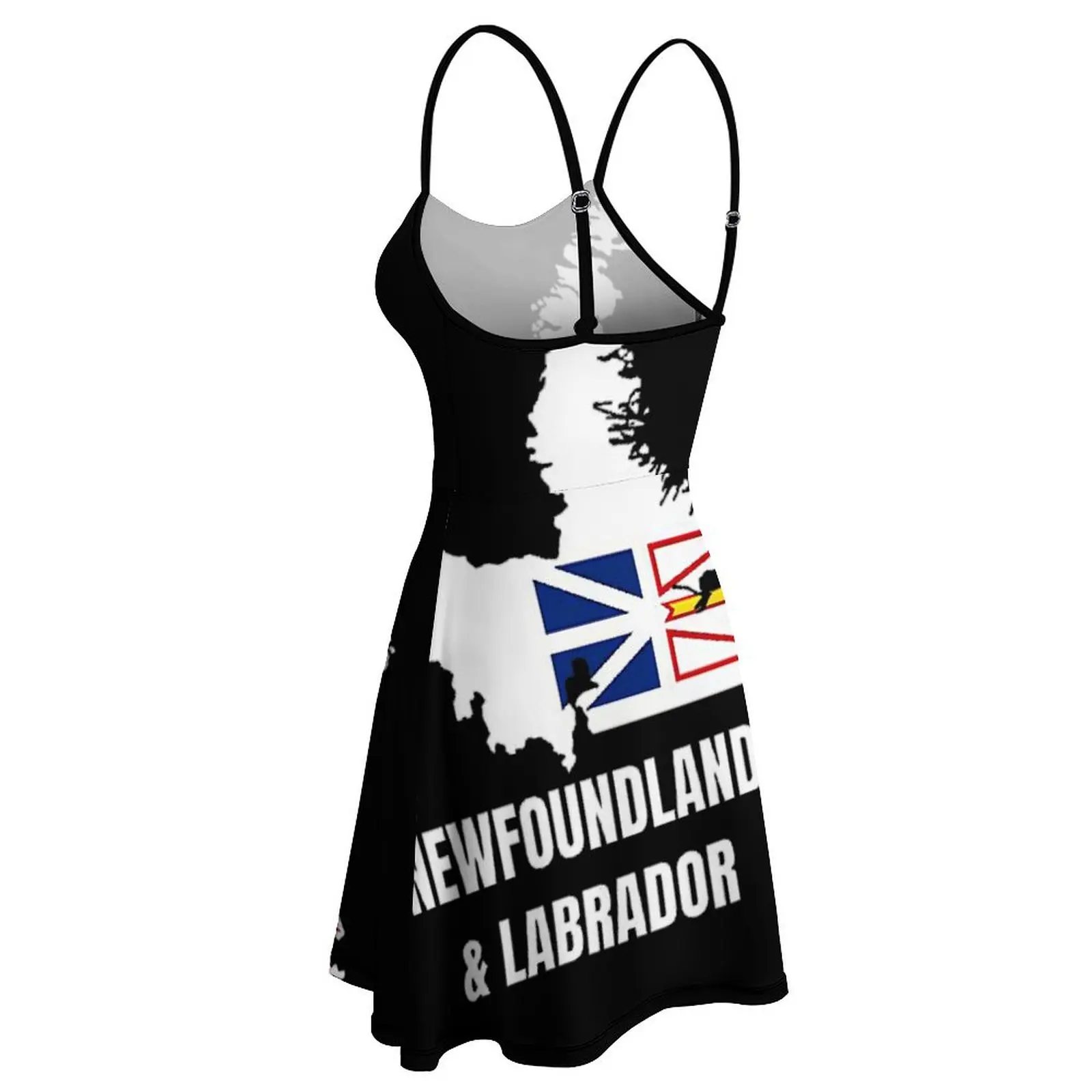 Sexy Newfoundland e Labrador Flag Map, NL women's Sling Dress Graphic party abito da donna con spalline novità