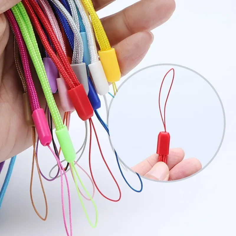 45cm Nylon Hanging Neck Cell Phone Lanyard String Hand Wrist Straps Portable Mobile Phone Anti-lost 18cm Necklace Rope Straps