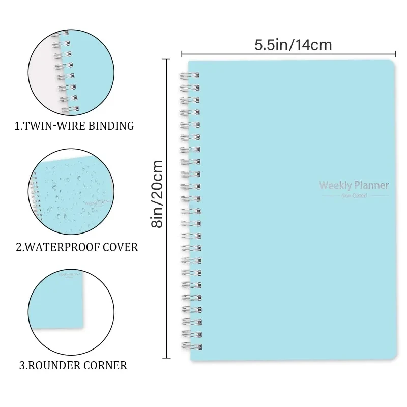 جدول أعمال Planifador semanal Block de notas A5، cuaderno 52، Planifador semanal، papelería، suministros escolares y de Ofic #2
