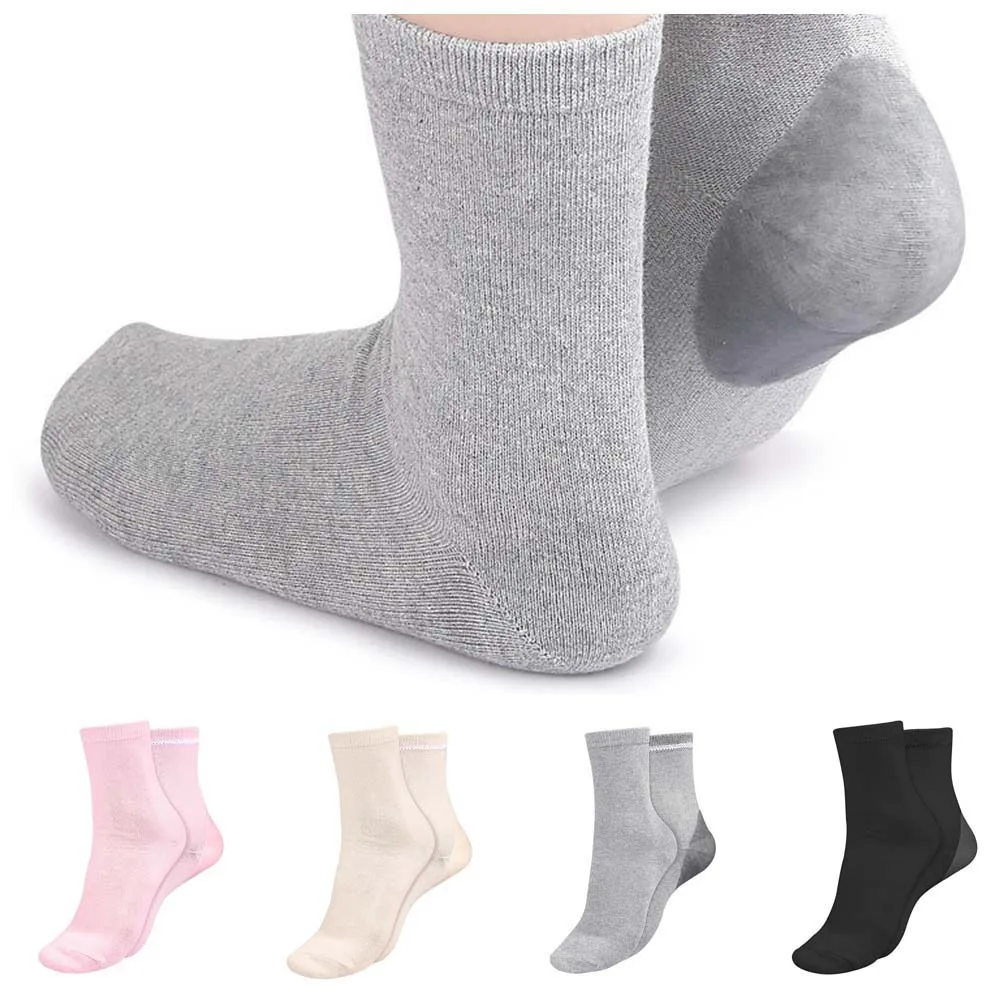 Heel Sleeve Pads Heel Gel Care Socks Plantar Fasciitis Support Female Socks Solid Color Ankle Socks Feet Care Foot Skin