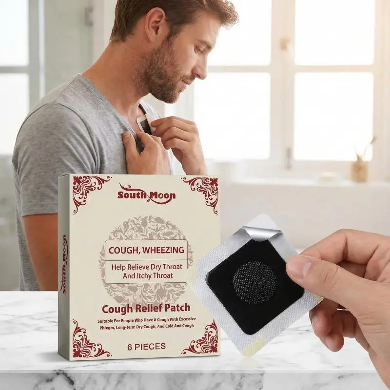 6Pcs Herbal Cough Relief Patch Smooth Breathing Relieve And Moisturize The Respiratory Tract Improve Sleep