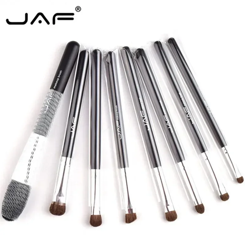 JAFプロフェッショナル8本セットメイクブラシセット収納袋付きソフトアニマルヘアパウダーアイシャドウブラシ brochas maquillaje