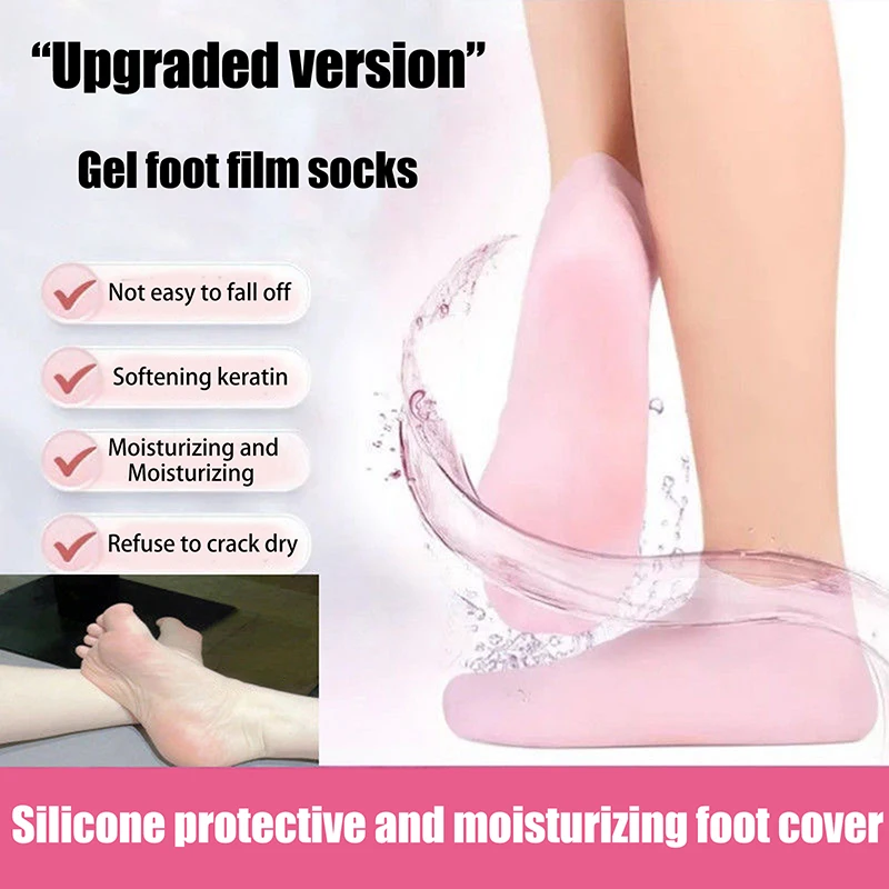 

1 пара силиконовых носков, увлажняющие гелевые носки, отшелушивающие носки для спа-салонов и предотвращающие сухость, потрескавшиеся носки для ухода за кожей ног, против трещин
