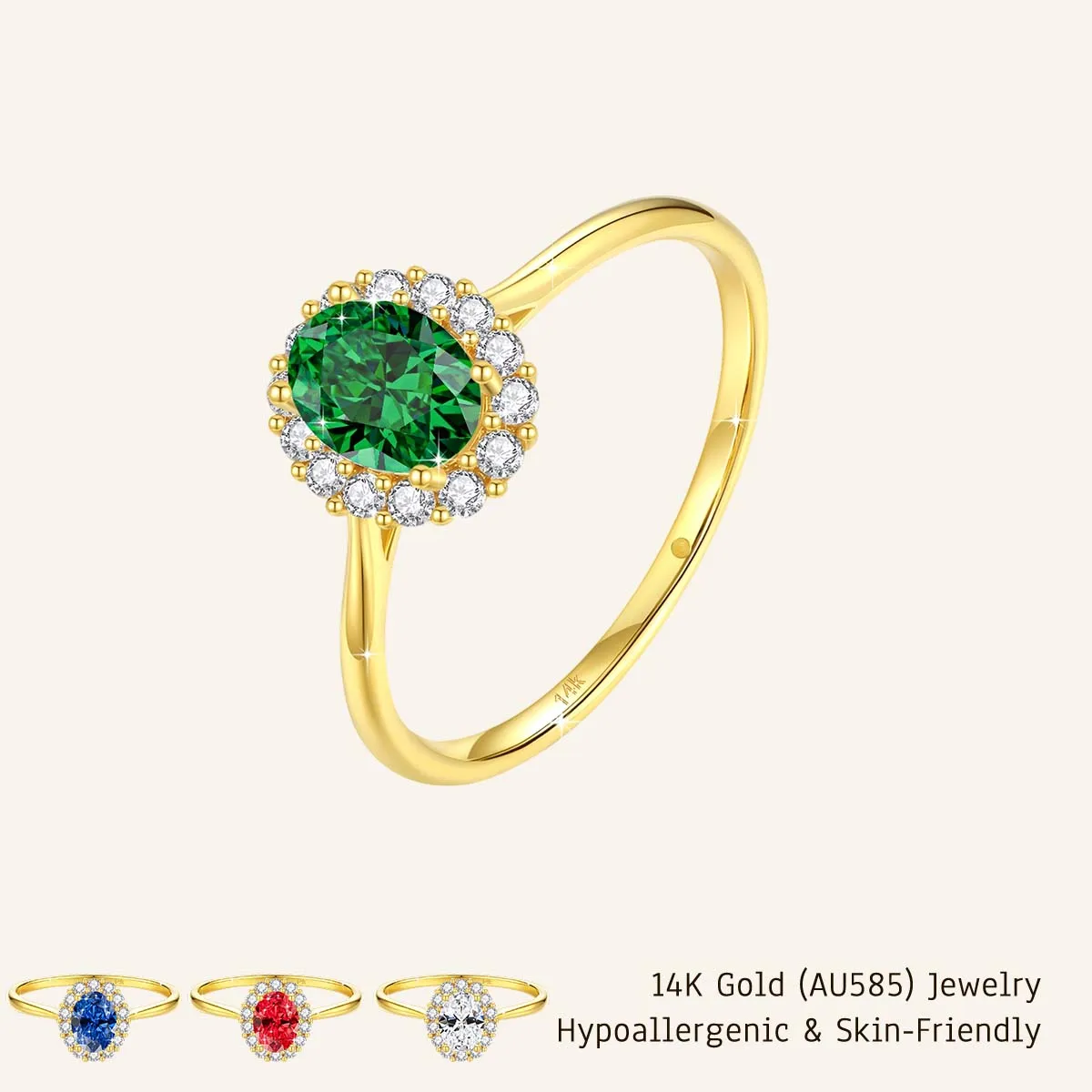 

Luxury Flower Design 1ct Oval Moissanite/Red corundum Gemstone Rings 14K Gold AU585 Wedding Birthstone Fine Jewelry Gift for Her