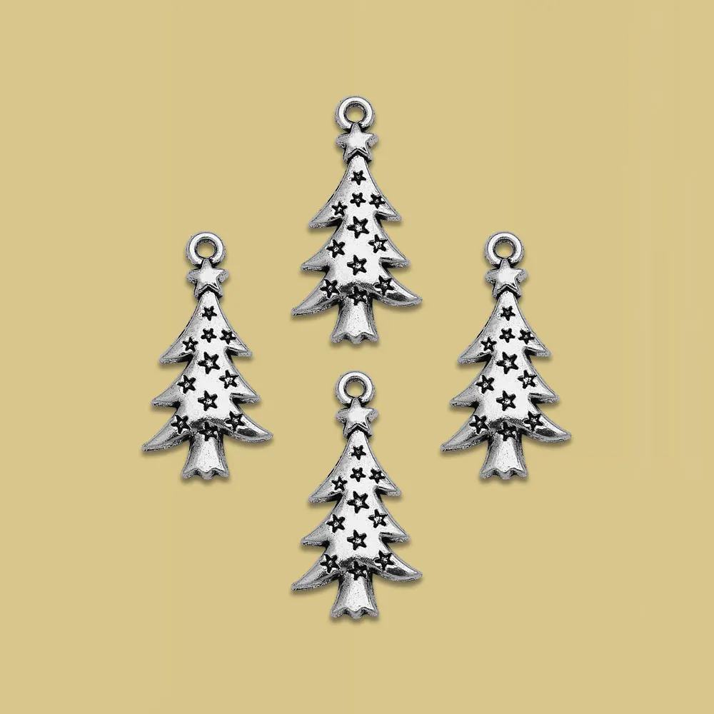 30 Stks/partijen Kerstboom Sneeuwvlok Bedels X-Mas Eikel Handschoenen Slinger Rendier Hangers Voor Diy Sieraden Maken Groothandel Bulk