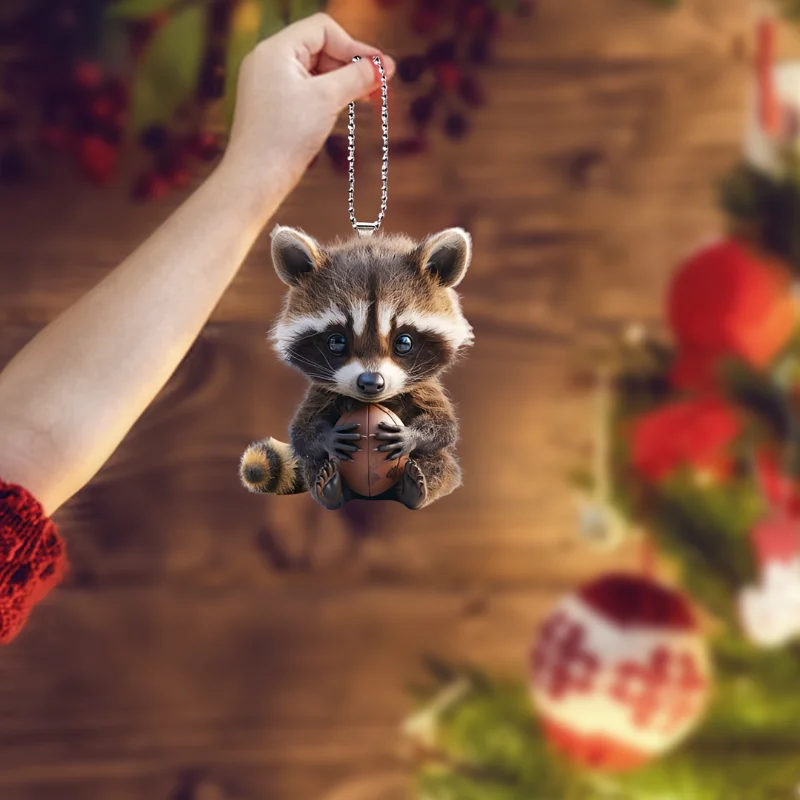 Cute Raccoon Rugby Pendant Versatile Charm Novelty Raccoon