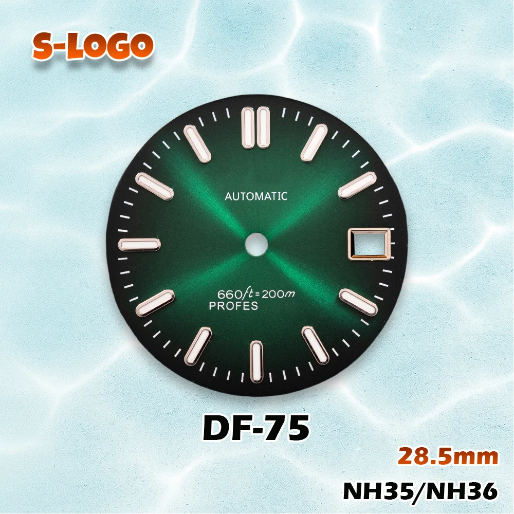 قرص Sunray متعدد الاستخدامات 28.5 ملم لـ NH35/NH36 |   شعار S، C3 مضيئة |   إكسسوارات تعديل ساعة رجالية عالية الجودة