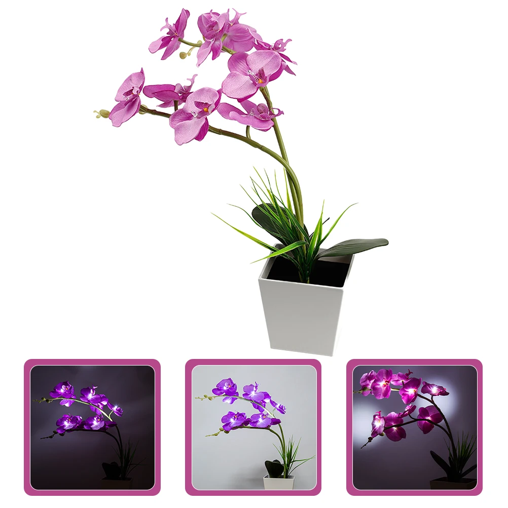 

LED Bonsai Light 9 LED Beads Artificial Orchid Decorative Flower Light for Table Desktop Bedroom Home Garden Ambience