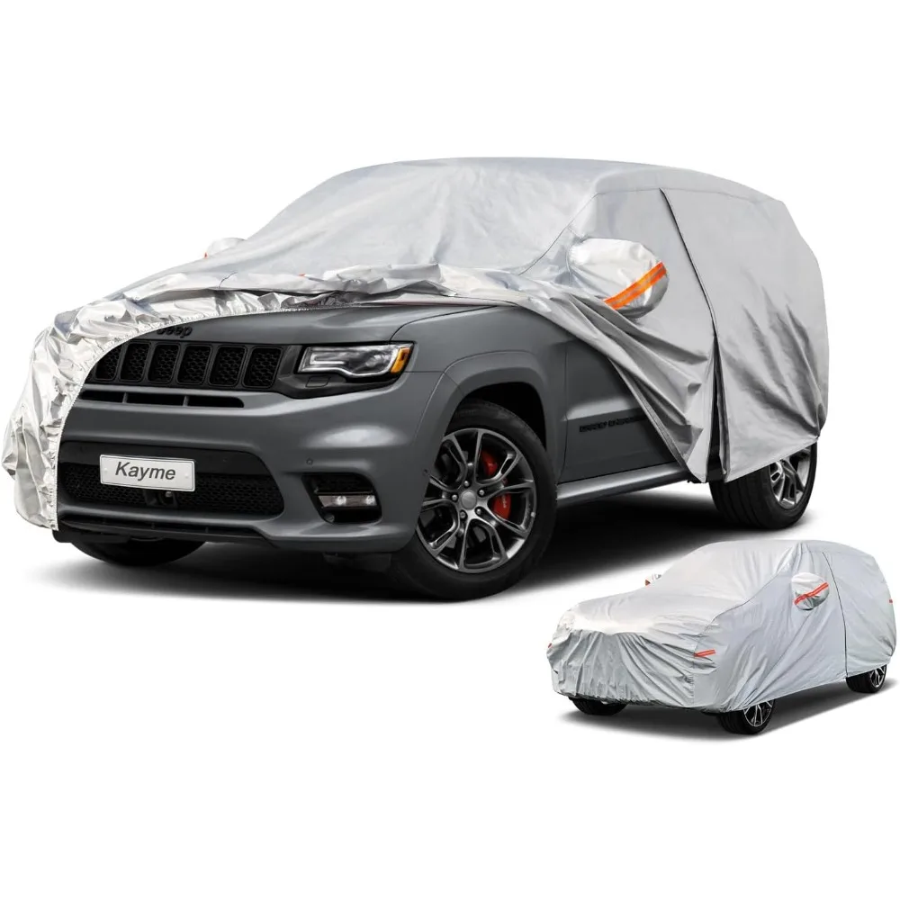 

All-Weather Waterproof SUV Car Cover with Zipper for Outdoor Protection Against Rain, Sun, and UV Rays