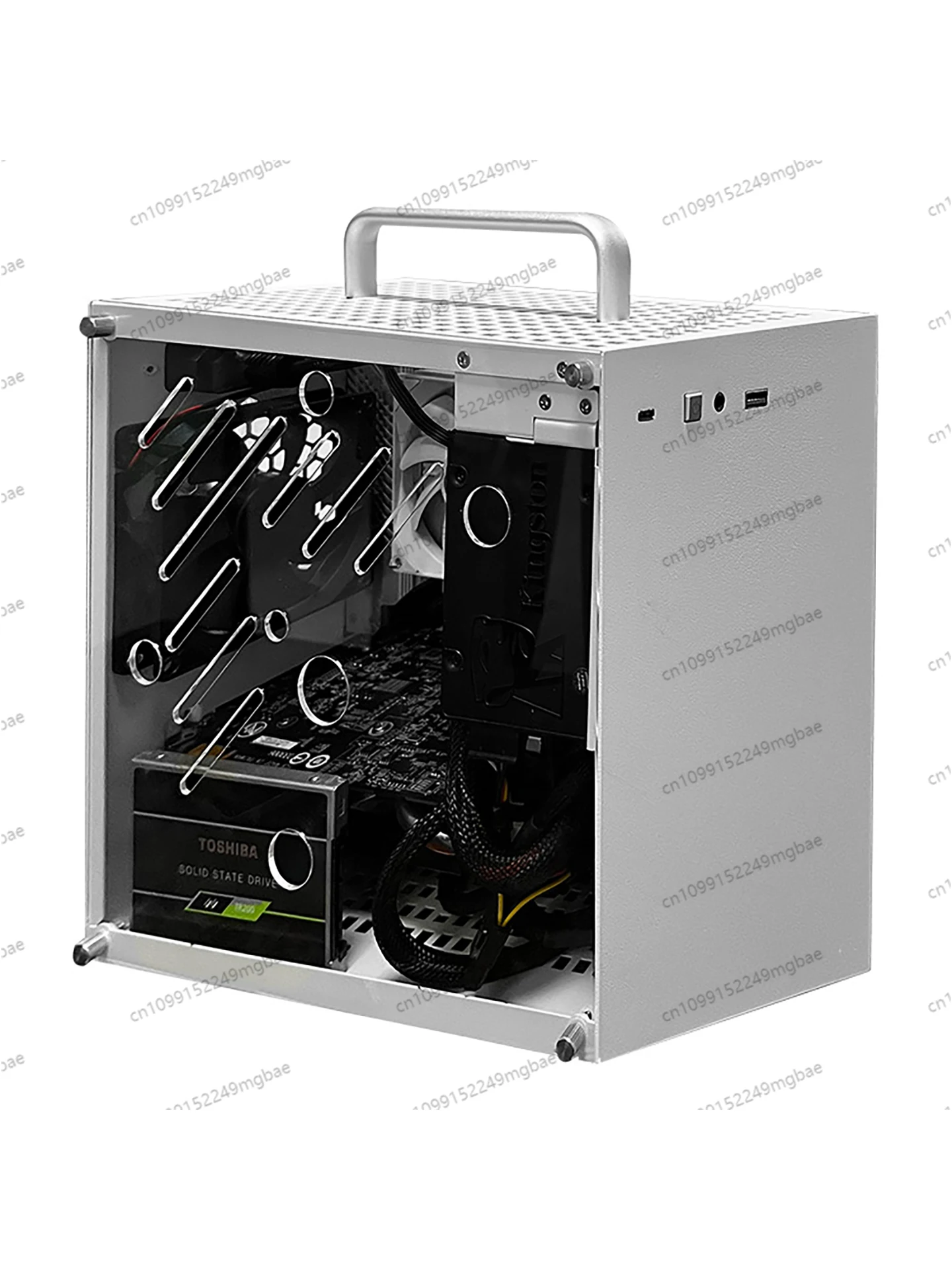 

Small square portable itx chassis office portable chassis desktop vertical full height graphics card SFX power supply