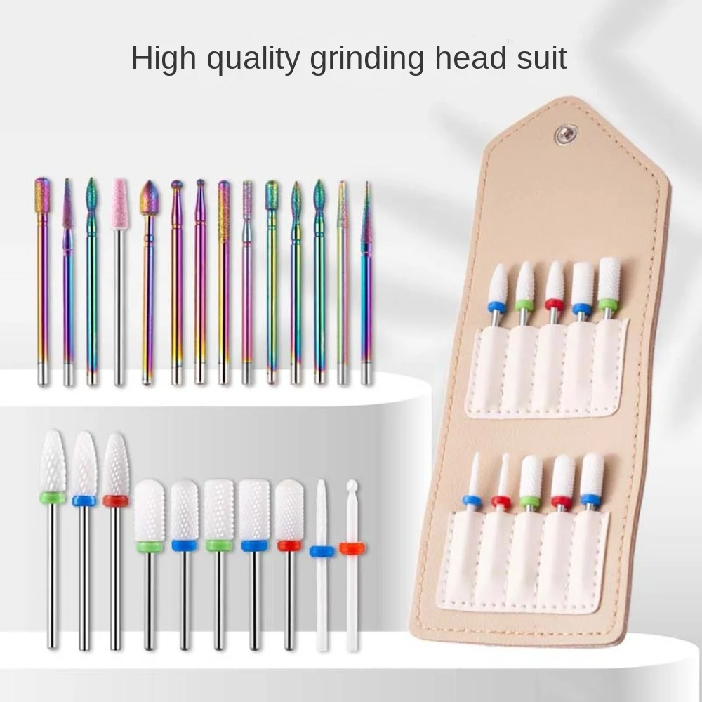 10Pcs/set Gel Removal Polishing Cuticle Nail Polishing Head Electric Nail Grinder Accessories Ceramic Nail Drill Bits