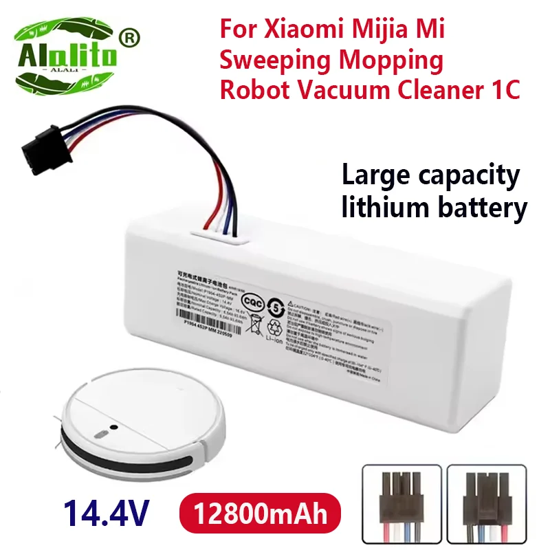 14.4 V 12800mAh Battery For Xiaomi Mijia 1C STYTJ01ZHM Robot Vacuum Mop Cleaner Accessories Parts Large capacity lithium battery