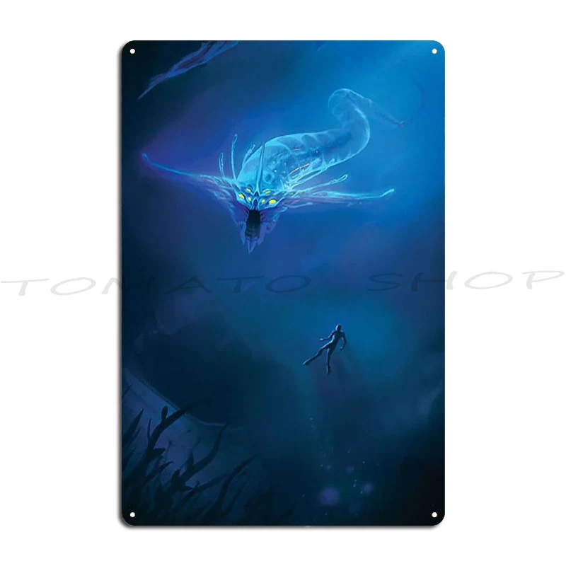 Subnautica Crashed Spaceship Poster Exploring The Lost River Ghost Leviathan Metal Signs