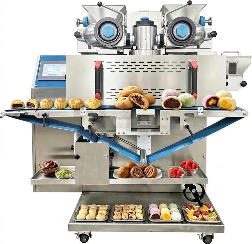 Kubba Kibbeh Kibbe Encrusting Machine Automatic Stuffed Dough Forming Cookie Moon Cake Mooncake Moulding Filling Machine