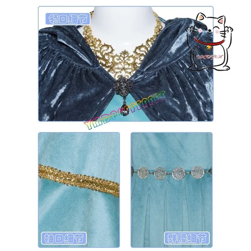 الجدة التلفزيون أروين الجنية الأزرق الأميرة الملكة فستان عباءة تأثيري حلي هالوين تمويه كرنفال حفلة هدية ملابس نسائية الساخن #6