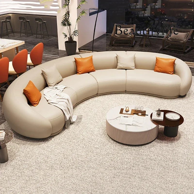 

S Curved Luxury Couches Unique Vintage Comfortable Italian Modern Puffs Sofa Leather Solid Wood Divano Letto Living Room Furnitu