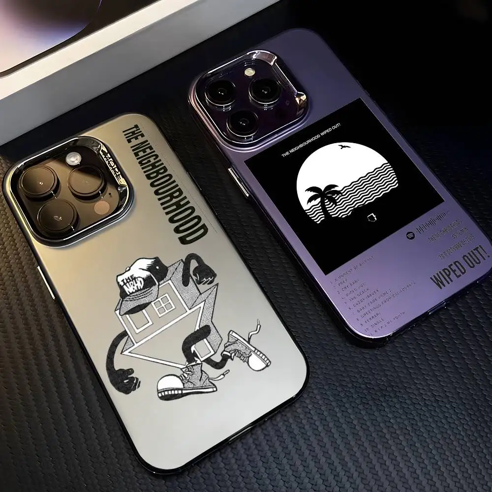 Чехол для телефона The-Neighbourhood Rock Band для iPhone 17, 16, 15, 14, 13, 12, 11 Pro Max, черный, фиолетовый, матовый, лазерный, металлик, Aurora Funda