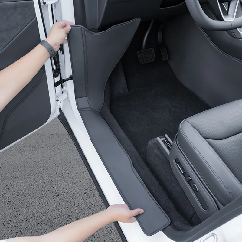 For TESLA ModelY Juniper front and rear door sill protection pads, built-in sill kick pad, anti step and anti dirt pad, 7 pieces