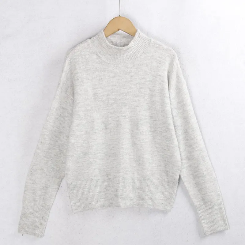 

Мягкий вязаный длинный свитер Sve f High Ne, осень-зима, однотонный трикотаж большого размера, удобная внутренняя одежда